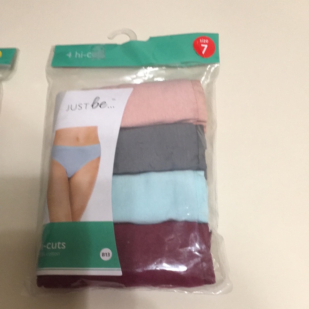 Ladies 4 pack 100% cotton hi-cut panties
